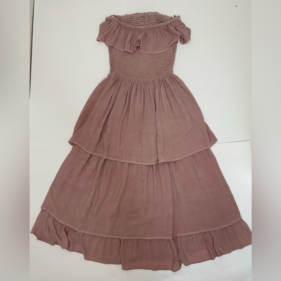 Jen’s Pirate Booty pink tiered strapless halter smocked ruffle Annabella dress - Picture 14 of 17